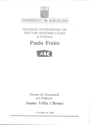 Honoris causa Paulo Freire Honoris causa Paulo Freire