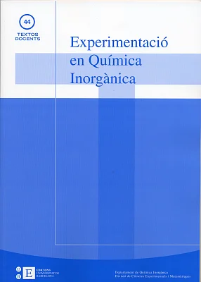 Experimentació avançada en química inorgànica Experimentació avançada en química inorgànica