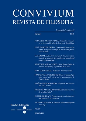 Convivium. Revista de Filosofia núm. 19 Convivium. Revista de Filosofia núm. 19