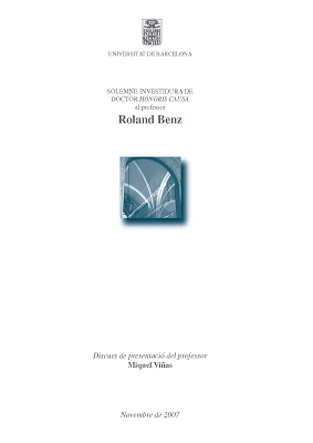Honoris causa Roland Benz
