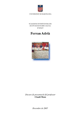 Honoris causa Ferran Adrià Honoris causa Ferran Adrià