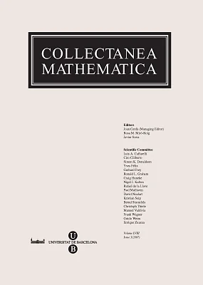 Collectanea Mathematica. Volum LIX. Fascicle 1r (2008) Collectanea Mathematica. Volum LIX. Fascicle 1r (2008)