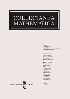 Collectanea Mathematica. Volum LIX. Fascicle 2n (2008) Collectanea Mathematica. Volum LIX. Fascicle 2n (2008)