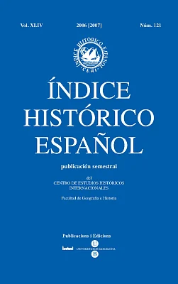 Índice Histórico Español volumen XLIV núm. 121, año 2006 [2007]
