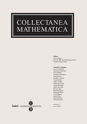 Collectanea Mathematica. Volum LX. Fascicle 1r (2009) Collectanea Mathematica. Volum LX. Fascicle 1r (2009)