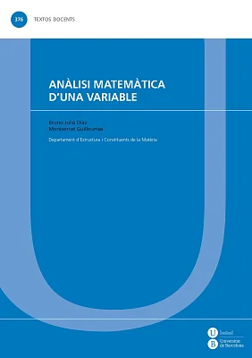 Anàlisi matemàtica d’una variable Anàlisi matemàtica d’una variable