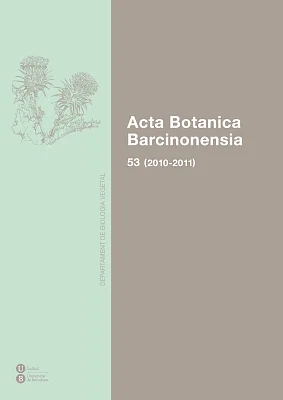 Acta Botanica Barcinonensia - 53 (2010-2011) Revista Acta Botanica Barcinonensia - 53 (2010-2011) Revista