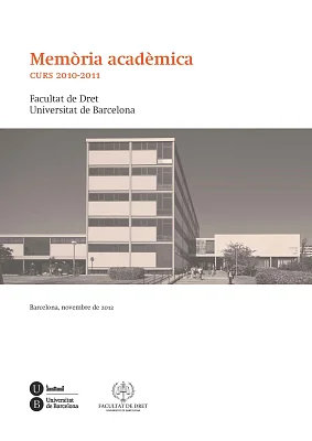 Memòria acadèmica Curs 2010-2011. Facultat de Dret (eBook)