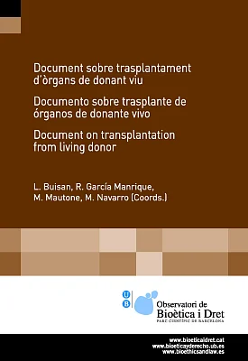 Document sobre trasplantament d’òrgans de donant viu Document sobre trasplantament d’òrgans de donant viu