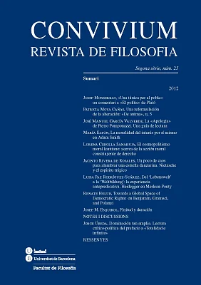 Convivium. Revista de Filosofia núm. 25 Convivium. Revista de Filosofia núm. 25