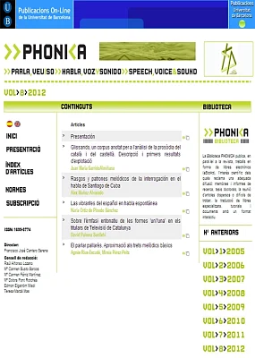 Phonica vol. 8. Revista electrònica Phonica vol. 8. Revista electrònica