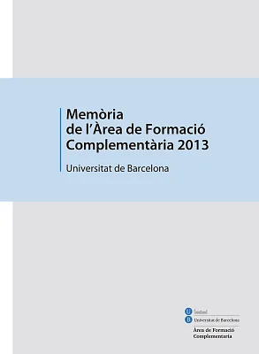 Memòria de l’Àrea de Formació Complementària 2013 (eBook)