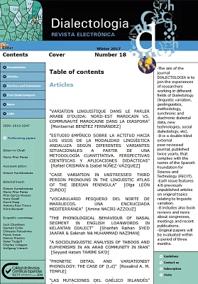 Dialectologia, 18.  Revista electrònica Dialectologia, 18.  Revista electrònica