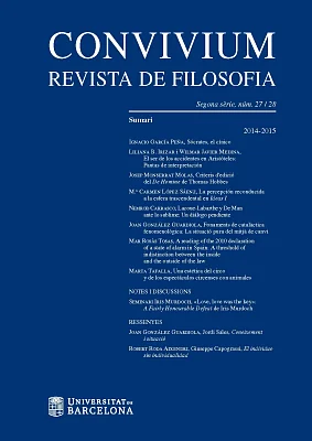 Convivium. Revista de Filosofia núm. 27-28 Convivium. Revista de Filosofia núm. 27-28