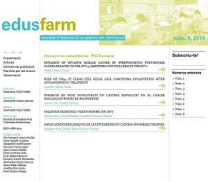 Edusfarm. Revista d’Educació Superior en Farmàcia, núm. 9 Edusfarm. Revista d’Educació Superior en Farmàcia, núm. 9