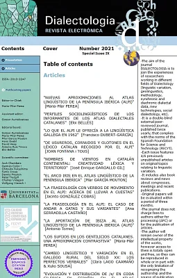 Dialectologia. Special Issue IX. Revista electrònica