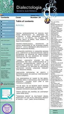 Dialectologia, 29. Revista electrònica Dialectologia, 29. Revista electrònica