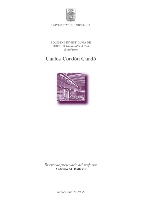 Honoris causa Carlos Cordón Cardó (eBook) Honoris causa Carlos Cordón Cardó (eBook)