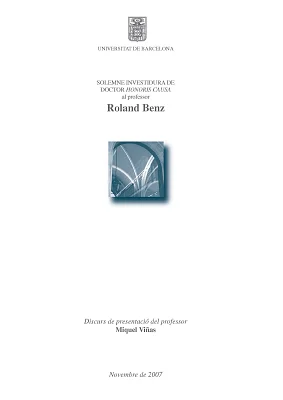 Honoris causa Roland Benz (eBook)