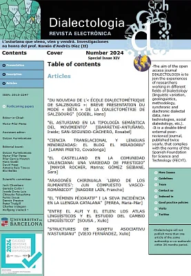 Dialectologia. Special Issue XIV. Revista electrònica