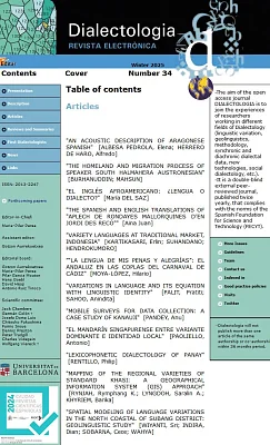 Dialectologia, 34. Revista electrònica